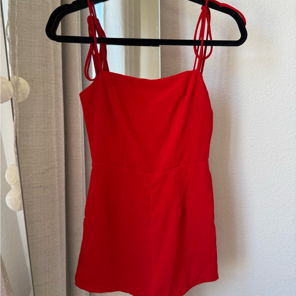 NWT Princess Polly Red Tie-Straps Romper